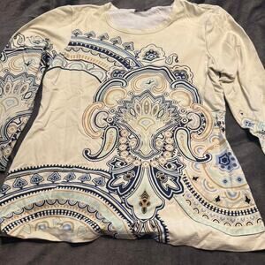 J. McLaughlin designer print shirt